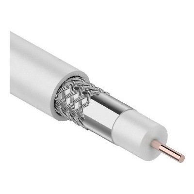 Кабель коаксиальный RG-6U, 75Ом, CCS/Al/Al, 64%, , INDOOR, белый (01-2203)