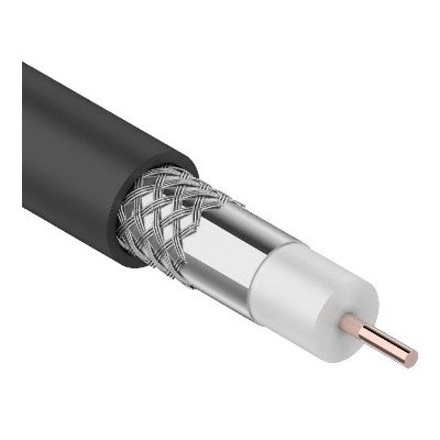 Кабель коаксиальный RG-6U, 75Ом, CCS/Al/Al, 64%, , OUTDOOR, черный (01-2204)