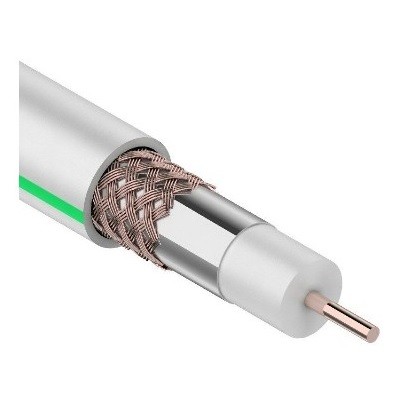 Кабель SAT 703B+Cu/Al/Cu, (75%), 75 Ом, 50м., белый  REXANT	(01-2431-50)